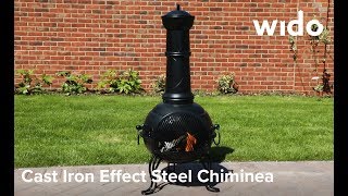 Wido Cast Iron Effect Steel Chimenea Product Video CHIM2A [upl. by Franz]