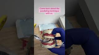 Learning about the paralleling technique to take Xrays dentalassistant dentalhygienist dentist [upl. by Elyn]