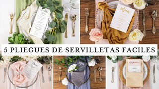 5 Ideas Para Doblados de Servilletas Elegantes DIY Para Bodas [upl. by Odelinda80]