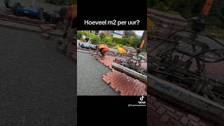 Hoeveel m2 per uur vajonwegenbouw wegenbouw bestrating straatmaker útépítés stratenmaker [upl. by Avelin]