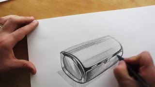 How to draw Product Design Sketching Bluetooth Speaker Design [upl. by Amalea]