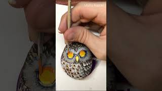 Rock Painting a Little Owl on a Stone😍 shorts [upl. by Xonel]