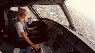 Airbus A320 Landing  Girl Pilot Landing in MEX 05R  3 minutes of aviation [upl. by Eimmelc260]