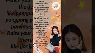 jennie rap in english of boombayah blink kpop lyrics jennie NISHAblackpink [upl. by Saihtam]