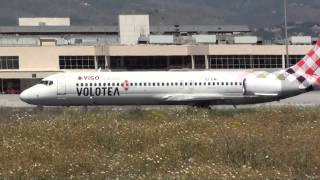 Volotea Boeing 717200 EIEWI Take Off Malaga LEMG  Special Vigo Sticker [upl. by Yerd792]