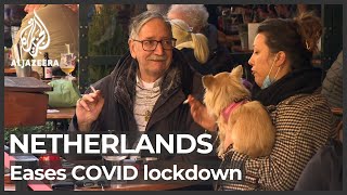 Netherlands eases strict COVID lockdown after four weeks [upl. by Lareena71]