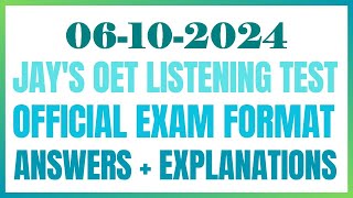 OET LISTENING TEST 06102024 oet oetexam oetnursing oetlisteningtest [upl. by Vern]