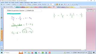 TEMA Ecuaciones lineales  EJEMPLO 10 [upl. by Ainolopa]