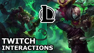 Twitch Interactions with Other Champions  TWITCH IS ATTRACTED BY SINGED  League of Legends Quotes [upl. by Akir]