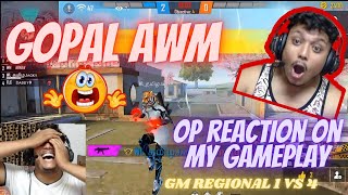 Gopal AWM Op Reaction on My Gameplay🔥😳 Best Clutch ever🔥 [upl. by Nahgen]