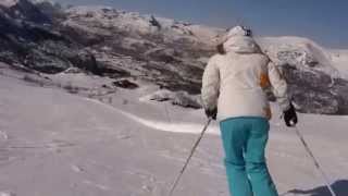 Hemsedal skiing Totten  Lodgen non stop Top to bottom 810 m vertical drop [upl. by Mussman724]