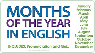 Months in English  Learn English Vocabulary  Basic English  Months Pronunciation amp Quiz [upl. by Ikoek]