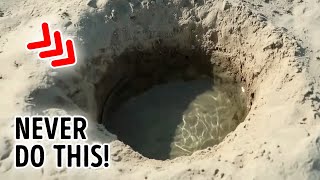 Digging Holes at the Beach Can Get You in Serious Trouble [upl. by Aroved]