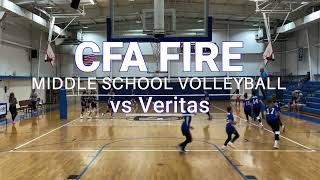 CFA Middle School Volleyball vs Veritas [upl. by Norvan]