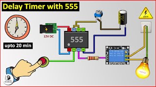 Time Delay Relay circuit using 555 timer IC  Off delay timer Switch  UTSOURCE [upl. by Odnolor720]