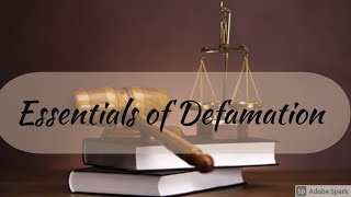 Essentials of Defamation  Defamation  Law of Torts  Easy way  in Hindi [upl. by Bishop622]