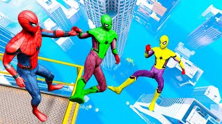 GTA 5 Colorful Spiderman Building Fight JumpsFails RagdollsFunny Moments Ep 67 [upl. by Lemmuela]