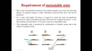 Lecture 31 UPH004 Laser2 Population Inve Metastable State [upl. by Oralla]