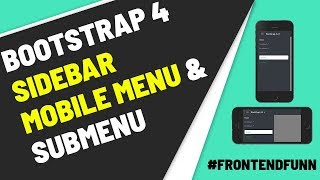 Bootstrap 4 Sidebar Menu Responsive with Sub menu [upl. by Iraam]