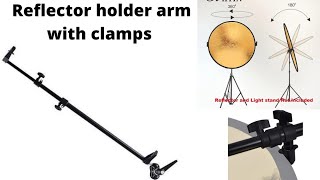 Reflector disc holder boom arm with adjustable clamps amp stand mount for Studio photography amp video [upl. by Zakaria]