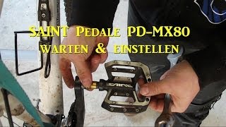 MTB  BMX Plattform Pedale warten amp einstellen SAINT Pedale PDMX80 Shimano [upl. by Dryden72]