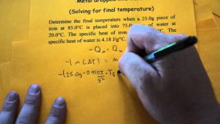 AP Specific Heat Final Temp Metal Dropped into Water [upl. by Shiau]