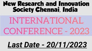 INTERNATIONAL CONFERENCE 2023  Last date for Abstract Submission  20112023 [upl. by Iormina317]