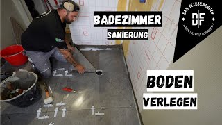 Badezimmer Sanierung  BODEN VERLEGEN [upl. by Mcadams]