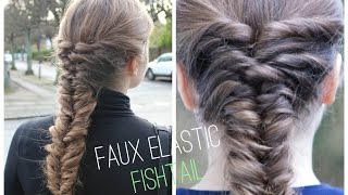 EASY Faux Elastic Fishtial braid tutorial  HairAndNailsInspiration [upl. by Cavill982]