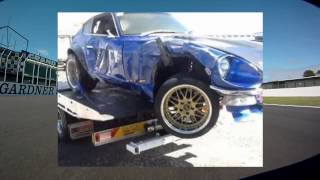 240Z crash and on fire at Phillip Island Nissan Datsun Nationals 2013 [upl. by Gunter]