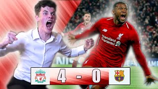 LIVERPOOL 40 BARCELONA FAN REACTION [upl. by Mukund]