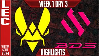 VIT vs BDS Highlights  LEC Winter 2024 Week 1 Day 3  Team Vitality vs Team BDS [upl. by Maryellen957]