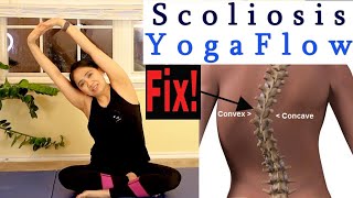 15 Minute Gentle Evening Yoga Flow For Relief From Dextroscoliosis Or Levoscoliosis [upl. by Airamahs512]