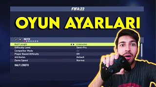 FIFA 22 EN İYİ KONTROL VE KAMERA AYARLARI [upl. by Olcott]