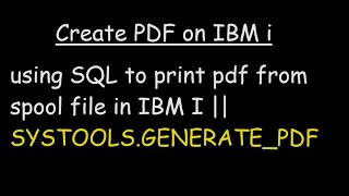 Using SQL to create pdf  GENERATEPDF [upl. by Joab560]