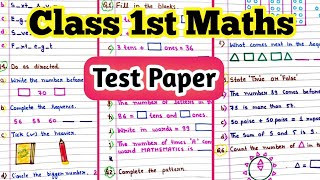 Half Yearly Exam Paper Class 1 Maths Half Yearly Exam Paper Class 1Daily Practice Worksheets Ukg [upl. by Lasser]