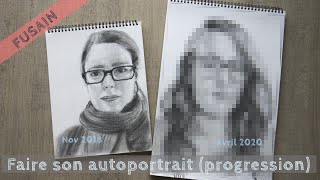 Demo Fusain Comment faire un portrait ou son autoportrait [upl. by Eehtomit]