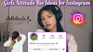 Girls Attitude Bio Ideas For Instagram  Girls Attitude Bio  40 Instagram Bio ideas for Girls [upl. by Chapen865]