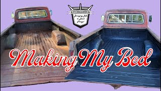 Making Ole Puddins Truck Bed 1968 Ford F100 Revival  RustOleum Truck Bed Coating Spray [upl. by Yclehc]