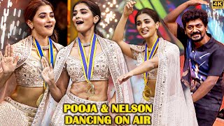 Pooja Hegde🔥Drop Dead Gorgeous😍Dances with Nelson for the Sensational Butta Bomma on the Floor🤩 [upl. by Alleoj780]