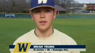 Wingate Baseball  Practice report with Coach Jeff Gregory and junior Brian Yeung [upl. by Trici]