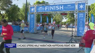 Chicago Spring Half Marathon brings 8000plus runners downtown Sunday morning [upl. by Noami]