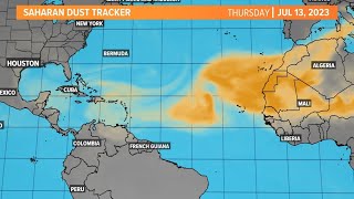 Saharan dust 2023 update Plume expected to arrive in Houston Friday [upl. by Pestana]