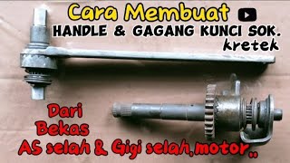 Ide kreatif membuat Ratchet handle setang kunci sok kretek amp socket wrench [upl. by Adnahc]