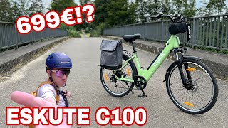 Eskute C100 im Test Review Pedelec Ebike für 699€ neu in 2024 [upl. by Mendelson]