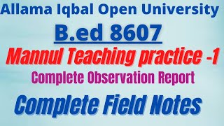 Bed 8607Bed 8607 teaching practice8607 field notes8607 observation report8607research [upl. by Waldman181]