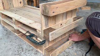 Cool Diy Wood Pallet Ideas  Outdoor Benches Made from Pallets have a Sun Shaped Design [upl. by Magdalena]