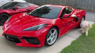 C8 Torch Red Corvette beside Red Mist newly emerged after PPF Ceramic Coating amp Window Tint [upl. by Nabla]