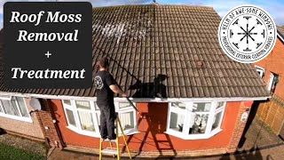 Roof Moss Removal And Biocide Treatment By Helm Of Awesome Windows [upl. by Oahc]