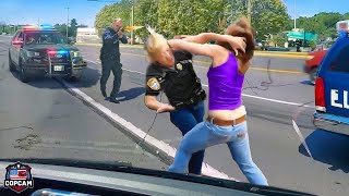 BEST SHOCKING Moments When Karen Try To Attack Cops Gets Instant Karma [upl. by Necila]